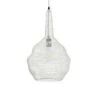 GLOBOSTAR® KENTUCKY 01880 Vintage Κρεμαστό Φωτιστικό Οροφής με Ντουί 1 x E27 AC 220-240V IP20 - Μπεζ - Μ30 x Π30 x Υ50cm