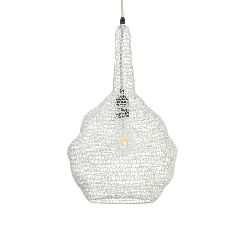 GLOBOSTAR® KENTUCKY 01880 Vintage Κρεμαστό Φωτιστικό Οροφής με Ντουί 1 x E27 AC 220-240V IP20 - Μπεζ - Μ30 x Π30 x Υ50cm