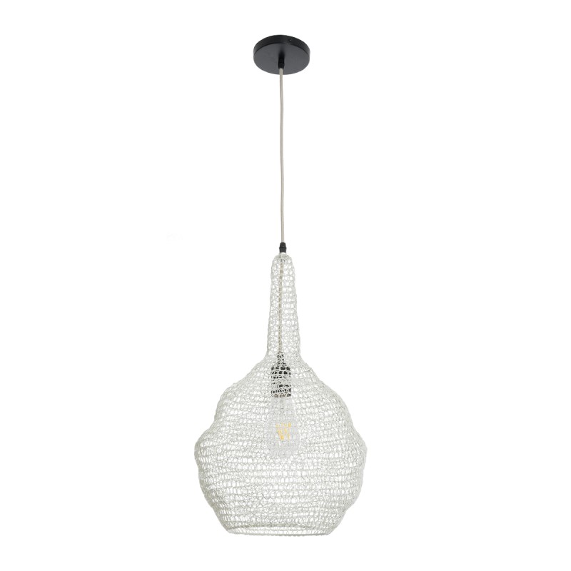GLOBOSTAR® KENTUCKY 01880 Vintage Κρεμαστό Φωτιστικό Οροφής με Ντουί 1 x E27 AC 220-240V IP20 - Μπεζ - Μ30 x Π30 x Υ50cm