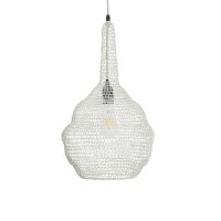 GLOBOSTAR® KENTUCKY 01880 Vintage Κρεμαστό Φωτιστικό Οροφής με Ντουί 1 x E27 AC 220-240V IP20 - Μπεζ - Μ30 x Π30 x Υ50cm