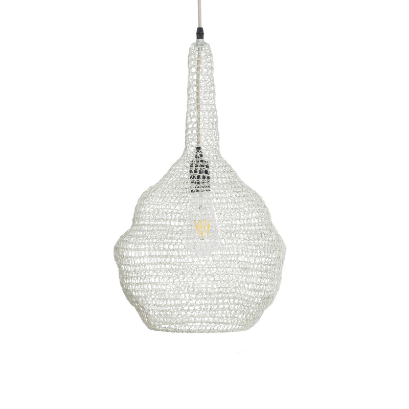 GLOBOSTAR® KENTUCKY 01880 Vintage Κρεμαστό Φωτιστικό Οροφής με Ντουί 1 x E27 AC 220-240V IP20 - Μπεζ - Μ30 x Π30 x Υ50cm