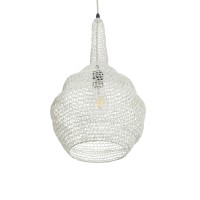 GLOBOSTAR® KENTUCKY 01880 Vintage Κρεμαστό Φωτιστικό Οροφής με Ντουί 1 x E27 AC 220-240V IP20 - Μπεζ - Μ30 x Π30 x Υ50cm