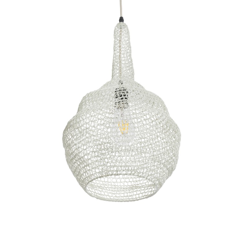GLOBOSTAR® KENTUCKY 01880 Vintage Κρεμαστό Φωτιστικό Οροφής με Ντουί 1 x E27 AC 220-240V IP20 - Μπεζ - Μ30 x Π30 x Υ50cm