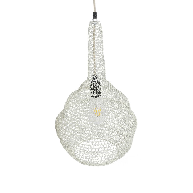 GLOBOSTAR® KENTUCKY 01880 Vintage Κρεμαστό Φωτιστικό Οροφής με Ντουί 1 x E27 AC 220-240V IP20 - Μπεζ - Μ30 x Π30 x Υ50cm