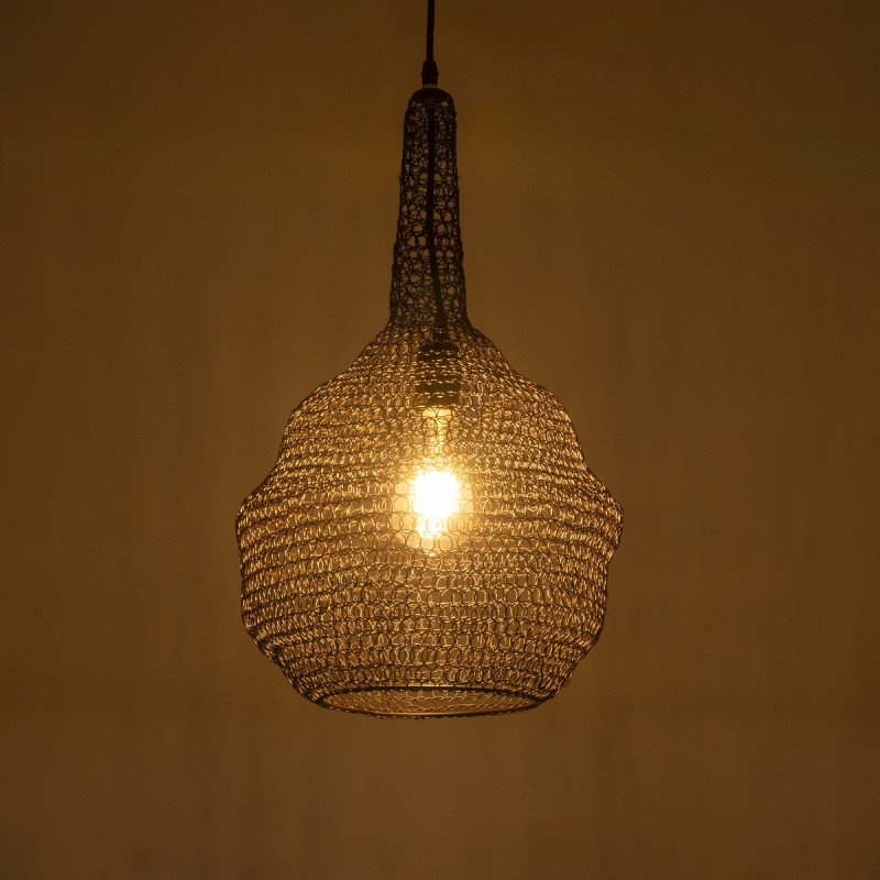 GLOBOSTAR® KENTUCKY 01881 Vintage Κρεμαστό Φωτιστικό Οροφής με Ντουί 1 x E27 AC 220-240V IP20 - Καφέ - Μ30 x Π30 x Υ50cm