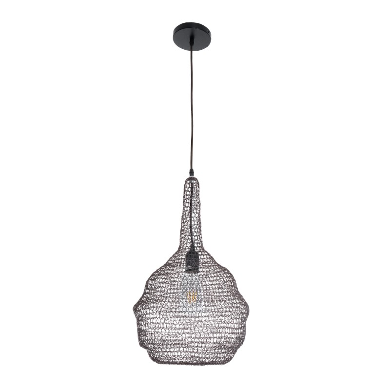 GLOBOSTAR® KENTUCKY 01881 Vintage Κρεμαστό Φωτιστικό Οροφής με Ντουί 1 x E27 AC 220-240V IP20 - Καφέ - Μ30 x Π30 x Υ50cm