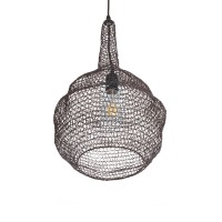 GLOBOSTAR® KENTUCKY 01881 Vintage Κρεμαστό Φωτιστικό Οροφής με Ντουί 1 x E27 AC 220-240V IP20 - Καφέ - Μ30 x Π30 x Υ50cm
