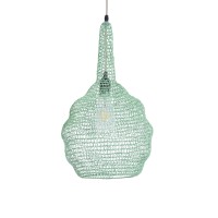 GLOBOSTAR® KENTUCKY 01882 Vintage Κρεμαστό Φωτιστικό Οροφής με Ντουί 1 x E27 AC 220-240V IP20 - Τιρκουάζ - Μ30 x Π30 x Υ50cm