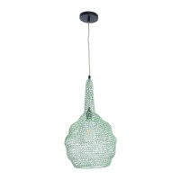 GLOBOSTAR® KENTUCKY 01882 Vintage Κρεμαστό Φωτιστικό Οροφής με Ντουί 1 x E27 AC 220-240V IP20 - Τιρκουάζ - Μ30 x Π30 x Υ50cm