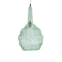 GLOBOSTAR® KENTUCKY 01882 Vintage Κρεμαστό Φωτιστικό Οροφής με Ντουί 1 x E27 AC 220-240V IP20 - Τιρκουάζ - Μ30 x Π30 x Υ50cm