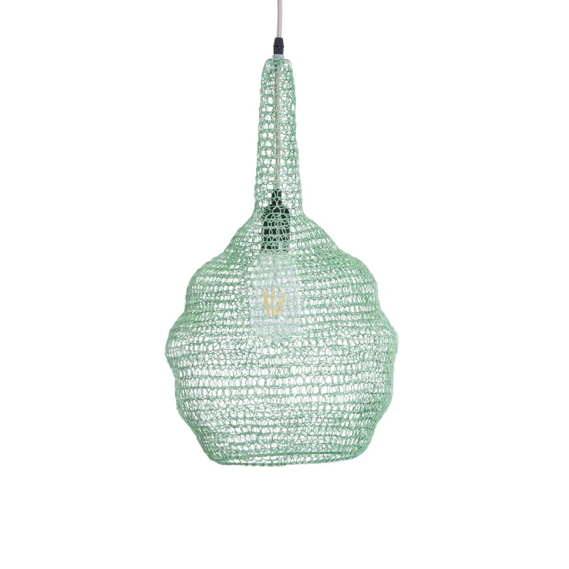 GLOBOSTAR® KENTUCKY 01882 Vintage Κρεμαστό Φωτιστικό Οροφής με Ντουί 1 x E27 AC 220-240V IP20 - Τιρκουάζ - Μ30 x Π30 x Υ50cm
