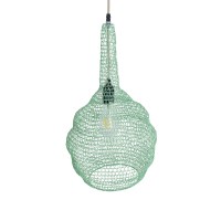 GLOBOSTAR® KENTUCKY 01882 Vintage Κρεμαστό Φωτιστικό Οροφής με Ντουί 1 x E27 AC 220-240V IP20 - Τιρκουάζ - Μ30 x Π30 x Υ50cm