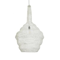GLOBOSTAR® KENTUCKY 01883 Vintage Κρεμαστό Φωτιστικό Οροφής με Ντουί 1 x E27 AC 220-240V IP20 - Λευκό - Μ60 x Π60 x Υ90cm