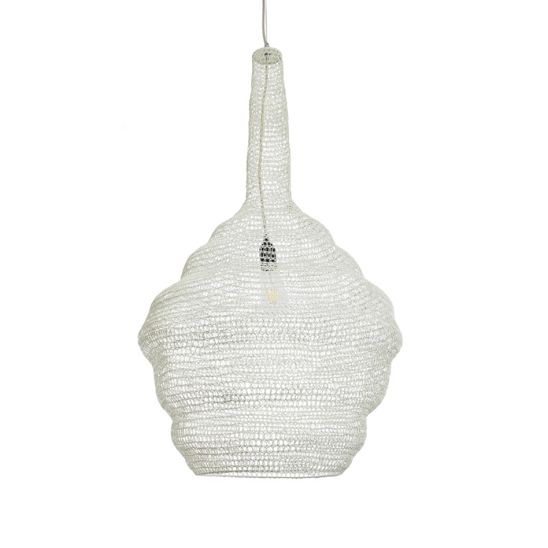 GLOBOSTAR® KENTUCKY 01883 Vintage Κρεμαστό Φωτιστικό Οροφής με Ντουί 1 x E27 AC 220-240V IP20 - Λευκό - Μ60 x Π60 x Υ90cm