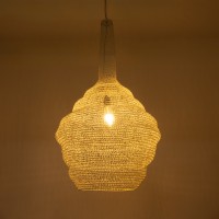 GLOBOSTAR® KENTUCKY 01883 Vintage Κρεμαστό Φωτιστικό Οροφής με Ντουί 1 x E27 AC 220-240V IP20 - Λευκό - Μ60 x Π60 x Υ90cm