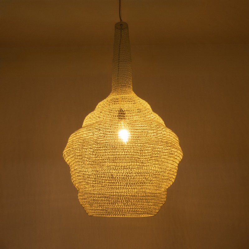 GLOBOSTAR® KENTUCKY 01883 Vintage Κρεμαστό Φωτιστικό Οροφής με Ντουί 1 x E27 AC 220-240V IP20 - Λευκό - Μ60 x Π60 x Υ90cm
