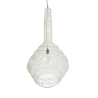 GLOBOSTAR® KENTUCKY 01883 Vintage Κρεμαστό Φωτιστικό Οροφής με Ντουί 1 x E27 AC 220-240V IP20 - Λευκό - Μ60 x Π60 x Υ90cm