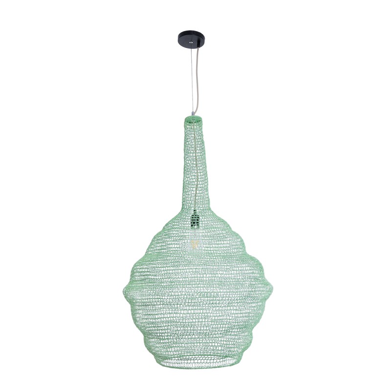 GLOBOSTAR® KENTUCKY 01885 Vintage Κρεμαστό Φωτιστικό Οροφής με Ντουί 1 x E27 AC 220-240V IP20 - Τιρκουάζ - Μ60 x Π60 x Υ90cm