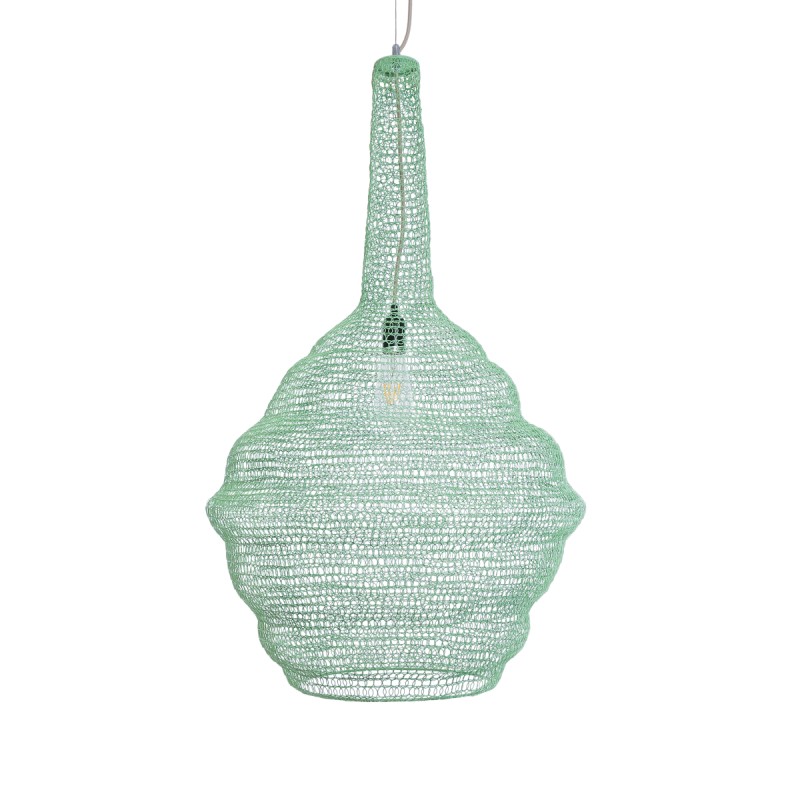 GLOBOSTAR® KENTUCKY 01885 Vintage Κρεμαστό Φωτιστικό Οροφής με Ντουί 1 x E27 AC 220-240V IP20 - Τιρκουάζ - Μ60 x Π60 x Υ90cm