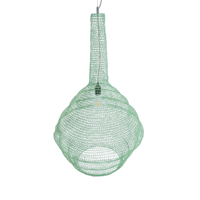 GLOBOSTAR® KENTUCKY 01885 Vintage Κρεμαστό Φωτιστικό Οροφής με Ντουί 1 x E27 AC 220-240V IP20 - Τιρκουάζ - Μ60 x Π60 x Υ90cm
