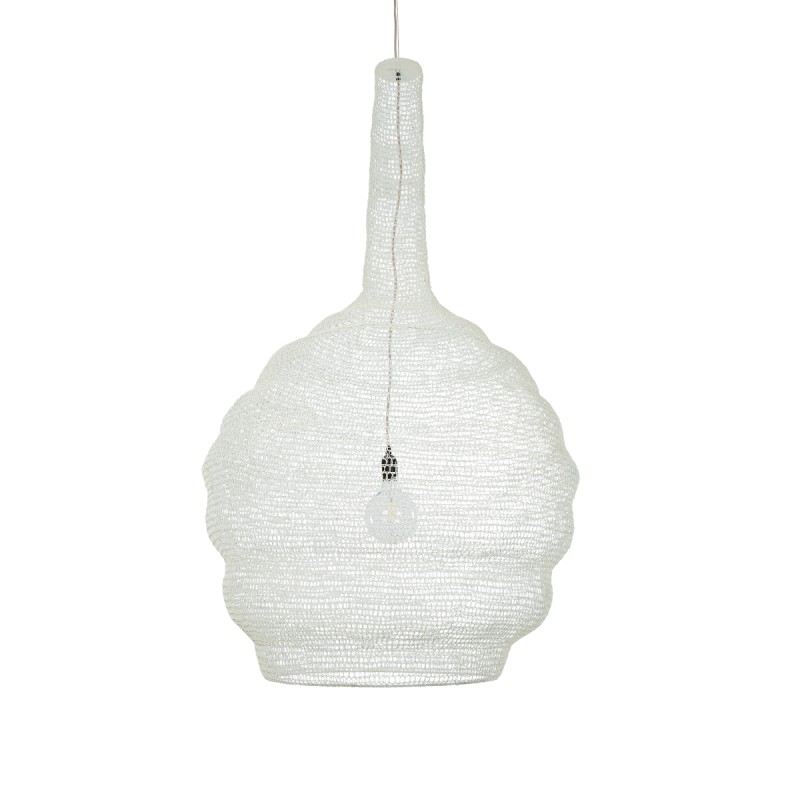 GLOBOSTAR® KENTUCKY 01886 Vintage Κρεμαστό Φωτιστικό Οροφής με Ντουί 1 x E27 AC 220-240V IP20 - Λευκό - Μ90 x Π90 x Υ150cm