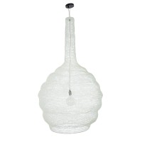 GLOBOSTAR® KENTUCKY 01886 Vintage Κρεμαστό Φωτιστικό Οροφής με Ντουί 1 x E27 AC 220-240V IP20 - Λευκό - Μ90 x Π90 x Υ150cm