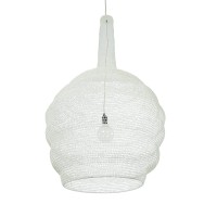 GLOBOSTAR® KENTUCKY 01886 Vintage Κρεμαστό Φωτιστικό Οροφής με Ντουί 1 x E27 AC 220-240V IP20 - Λευκό - Μ90 x Π90 x Υ150cm