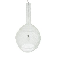 GLOBOSTAR® KENTUCKY 01886 Vintage Κρεμαστό Φωτιστικό Οροφής με Ντουί 1 x E27 AC 220-240V IP20 - Λευκό - Μ90 x Π90 x Υ150cm