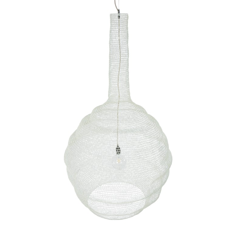 GLOBOSTAR® KENTUCKY 01886 Vintage Κρεμαστό Φωτιστικό Οροφής με Ντουί 1 x E27 AC 220-240V IP20 - Λευκό - Μ90 x Π90 x Υ150cm
