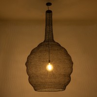GLOBOSTAR® KENTUCKY 01887 Vintage Κρεμαστό Φωτιστικό Οροφής με Ντουί 1 x E27 AC 220-240V IP20 - Καφέ - Μ90 x Π90 x Υ150cm
