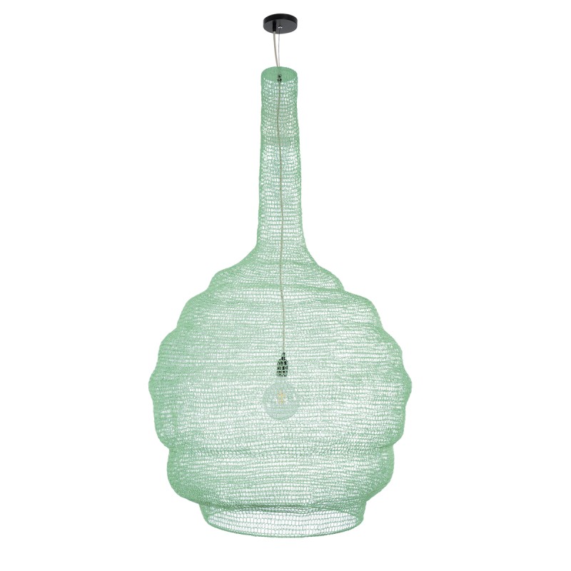 GLOBOSTAR® KENTUCKY 01888 Vintage Κρεμαστό Φωτιστικό Οροφής με Ντουί 1 x E27 AC 220-240V IP20 - Τιρκουάζ - Μ90 x Π90 x Υ150cm