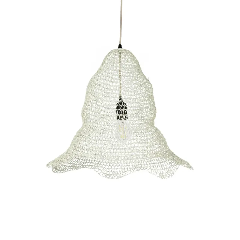 GLOBOSTAR® KENTUCKY 01889 Vintage Κρεμαστό Φωτιστικό Οροφής με Ντουί 1 x E27 AC 220-240V IP20 - Λευκό - Μ50 x Π50 x Υ48cm