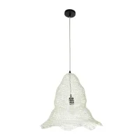 GLOBOSTAR® KENTUCKY 01889 Vintage Κρεμαστό Φωτιστικό Οροφής με Ντουί 1 x E27 AC 220-240V IP20 - Λευκό - Μ50 x Π50 x Υ48cm