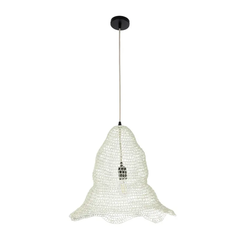 GLOBOSTAR® KENTUCKY 01889 Vintage Κρεμαστό Φωτιστικό Οροφής με Ντουί 1 x E27 AC 220-240V IP20 - Λευκό - Μ50 x Π50 x Υ48cm