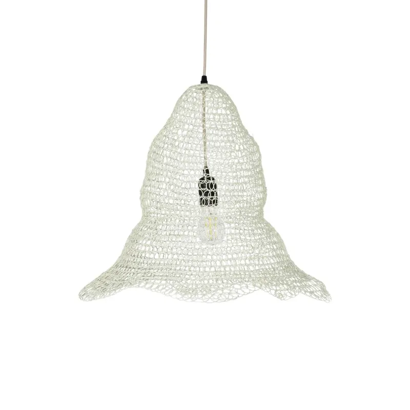 GLOBOSTAR® KENTUCKY 01889 Vintage Κρεμαστό Φωτιστικό Οροφής με Ντουί 1 x E27 AC 220-240V IP20 - Λευκό - Μ50 x Π50 x Υ48cm