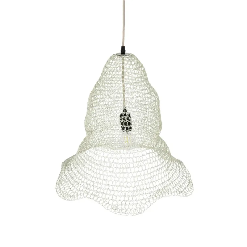 GLOBOSTAR® KENTUCKY 01889 Vintage Κρεμαστό Φωτιστικό Οροφής με Ντουί 1 x E27 AC 220-240V IP20 - Λευκό - Μ50 x Π50 x Υ48cm