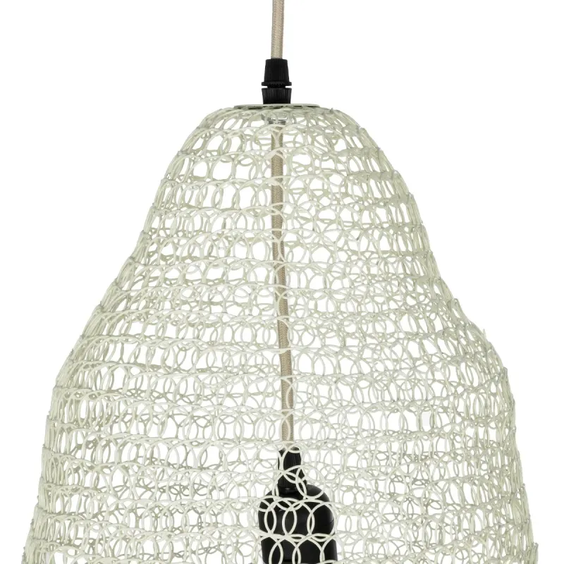 GLOBOSTAR® KENTUCKY 01889 Vintage Κρεμαστό Φωτιστικό Οροφής με Ντουί 1 x E27 AC 220-240V IP20 - Λευκό - Μ50 x Π50 x Υ48cm