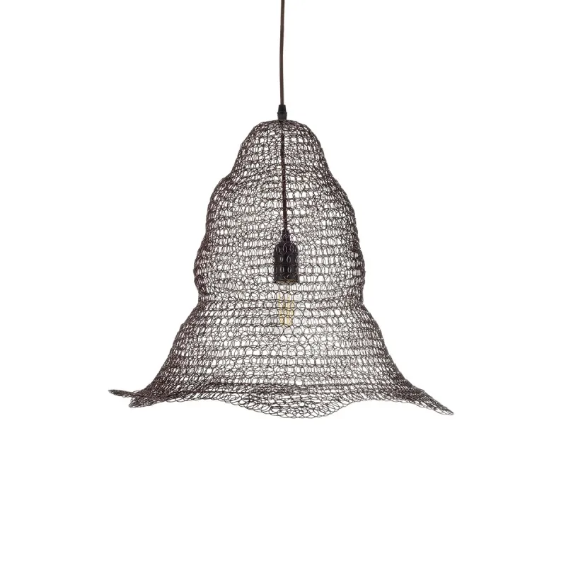 GLOBOSTAR® KENTUCKY 01890 Vintage Κρεμαστό Φωτιστικό Οροφής με Ντουί 1 x E27 AC 220-240V IP20 - Καφέ - Μ50 x Π50 x Υ48cm