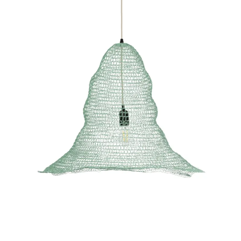 GLOBOSTAR® KENTUCKY 01894 Vintage Κρεμαστό Φωτιστικό Οροφής με Ντουί 1 x E27 AC 220-240V IP20 - Τιρκουάζ - Μ60 x Π60 x Υ52cm