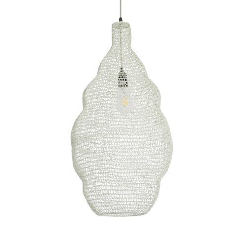 GLOBOSTAR® KENTUCKY 01895 Vintage Κρεμαστό Φωτιστικό Οροφής με Ντουί 1 x E27 AC 220-240V IP20 - Λευκό - Μ40 x Π40 x Υ70cm