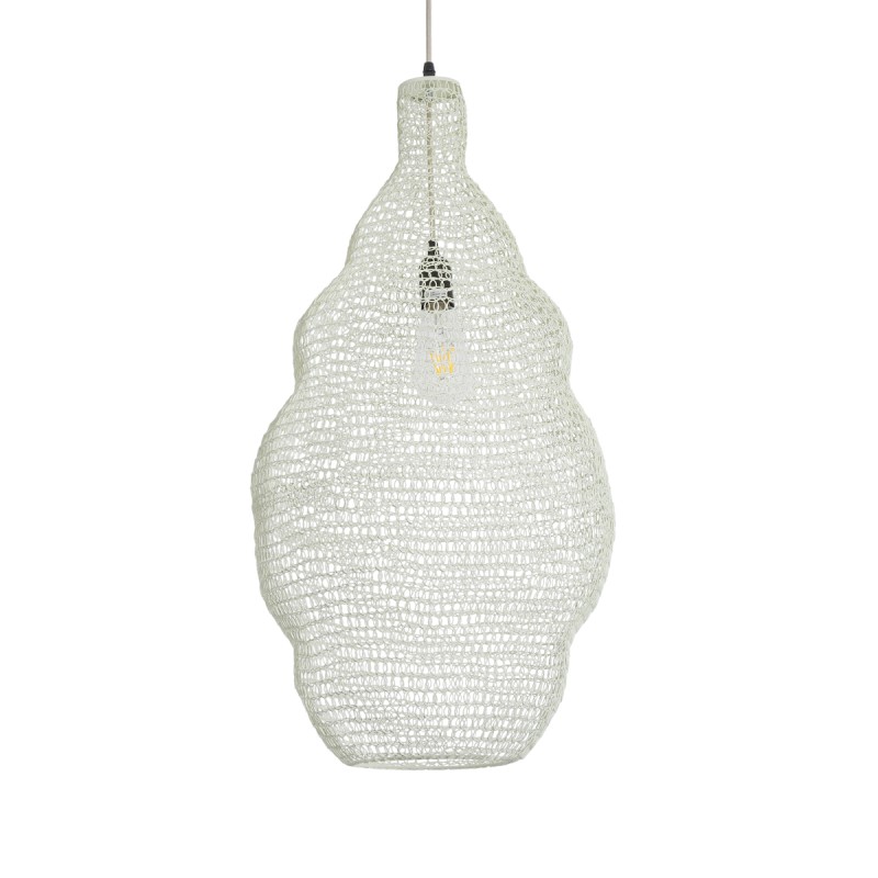 GLOBOSTAR® KENTUCKY 01895 Vintage Κρεμαστό Φωτιστικό Οροφής με Ντουί 1 x E27 AC 220-240V IP20 - Λευκό - Μ40 x Π40 x Υ70cm