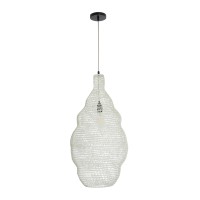 GLOBOSTAR® KENTUCKY 01895 Vintage Κρεμαστό Φωτιστικό Οροφής με Ντουί 1 x E27 AC 220-240V IP20 - Λευκό - Μ40 x Π40 x Υ70cm