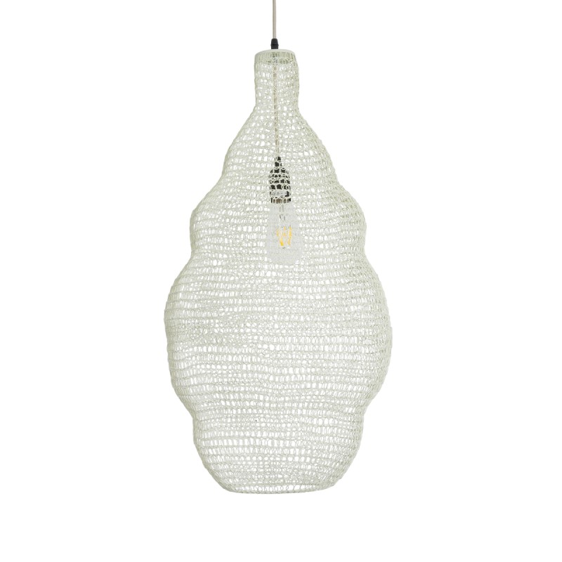 GLOBOSTAR® KENTUCKY 01895 Vintage Κρεμαστό Φωτιστικό Οροφής με Ντουί 1 x E27 AC 220-240V IP20 - Λευκό - Μ40 x Π40 x Υ70cm