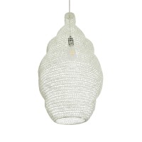 GLOBOSTAR® KENTUCKY 01895 Vintage Κρεμαστό Φωτιστικό Οροφής με Ντουί 1 x E27 AC 220-240V IP20 - Λευκό - Μ40 x Π40 x Υ70cm
