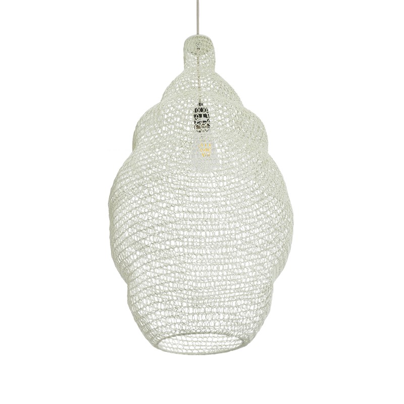 GLOBOSTAR® KENTUCKY 01895 Vintage Κρεμαστό Φωτιστικό Οροφής με Ντουί 1 x E27 AC 220-240V IP20 - Λευκό - Μ40 x Π40 x Υ70cm