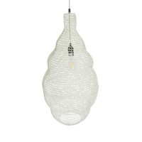 GLOBOSTAR® KENTUCKY 01895 Vintage Κρεμαστό Φωτιστικό Οροφής με Ντουί 1 x E27 AC 220-240V IP20 - Λευκό - Μ40 x Π40 x Υ70cm