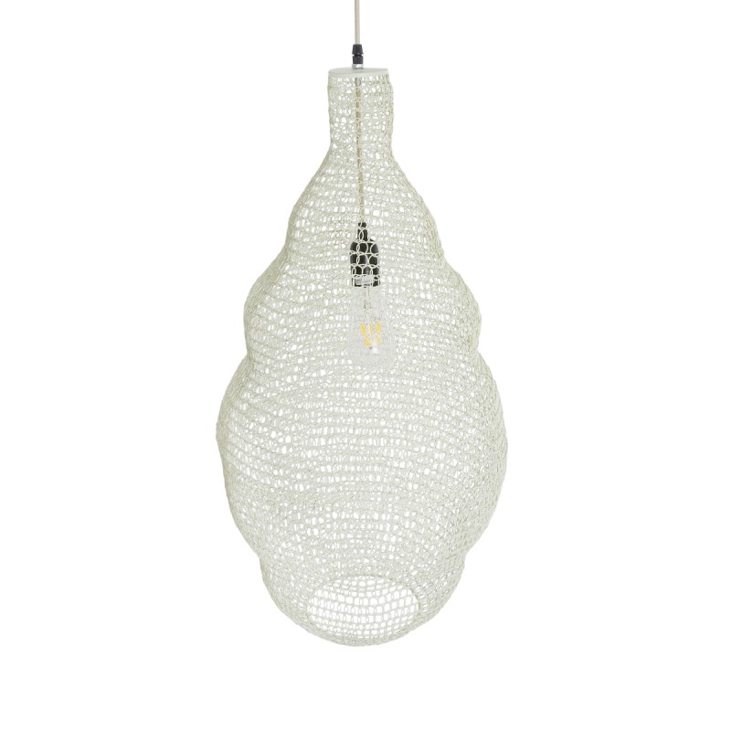 GLOBOSTAR® KENTUCKY 01895 Vintage Κρεμαστό Φωτιστικό Οροφής με Ντουί 1 x E27 AC 220-240V IP20 - Λευκό - Μ40 x Π40 x Υ70cm