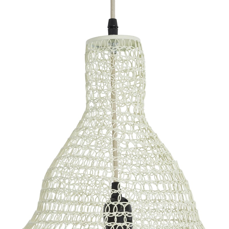 GLOBOSTAR® KENTUCKY 01895 Vintage Κρεμαστό Φωτιστικό Οροφής με Ντουί 1 x E27 AC 220-240V IP20 - Λευκό - Μ40 x Π40 x Υ70cm