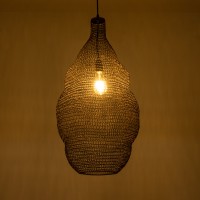 GLOBOSTAR® KENTUCKY 01896 Vintage Κρεμαστό Φωτιστικό Οροφής με Ντουί 1 x E27 AC 220-240V IP20 - Καφέ - Μ40 x Π40 x Υ70cm