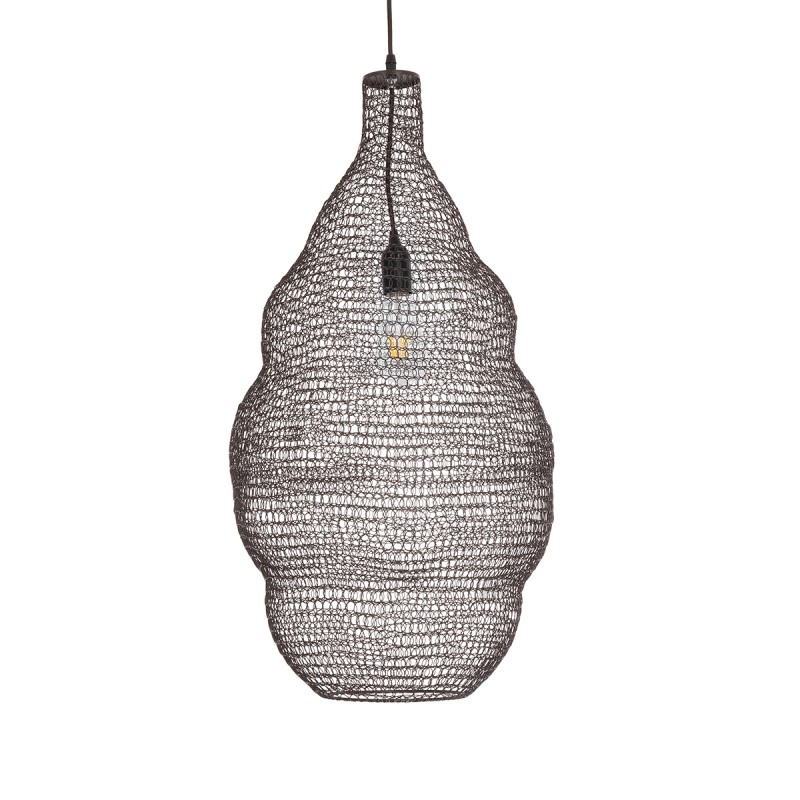 GLOBOSTAR® KENTUCKY 01896 Vintage Κρεμαστό Φωτιστικό Οροφής με Ντουί 1 x E27 AC 220-240V IP20 - Καφέ - Μ40 x Π40 x Υ70cm